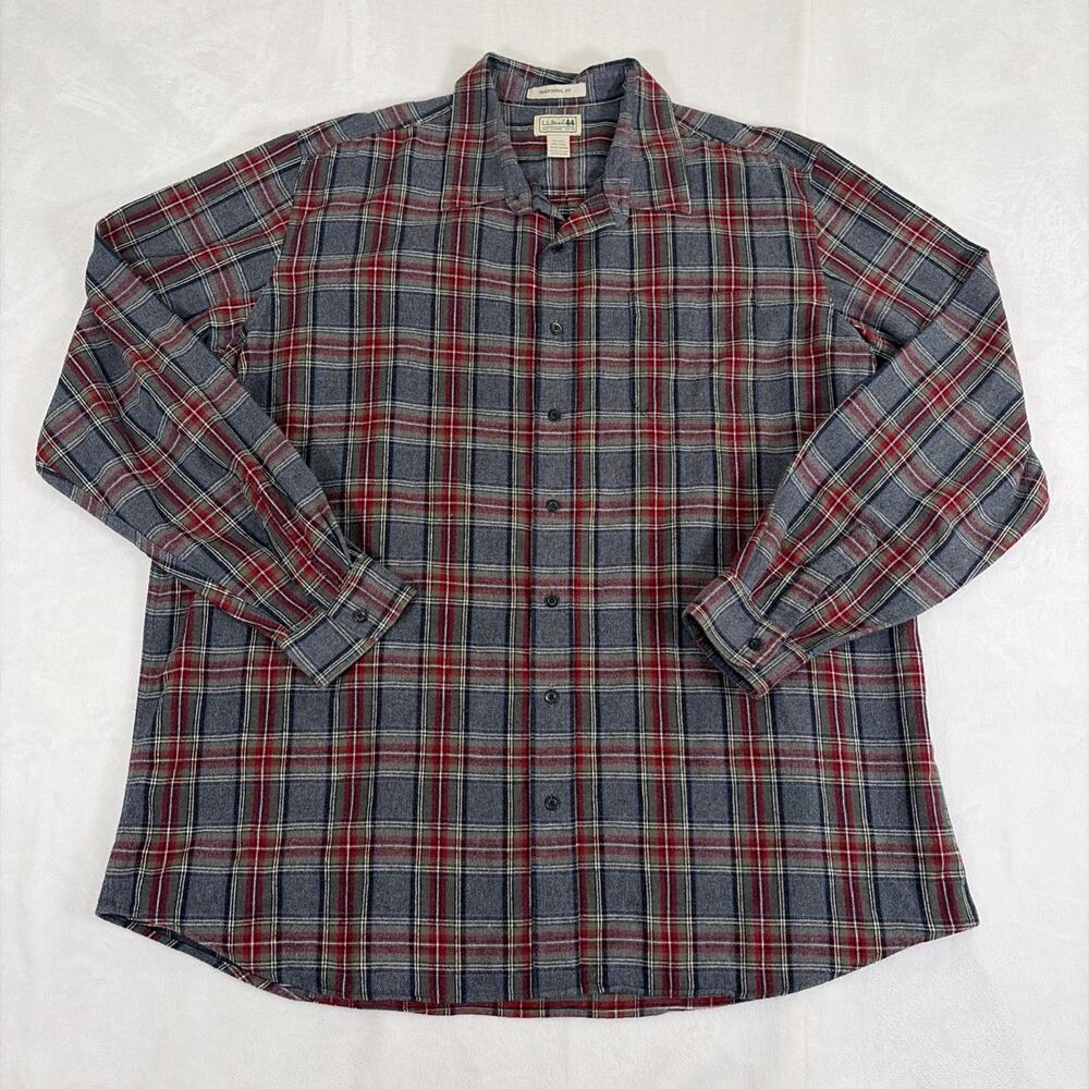L.L. BEAN Traditional Fit Flannel Long Sleeve Shirt Men's Sz. XXL-Tall FS Chrty